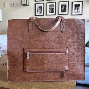 The Work Tote in Cognac Croc BEIS